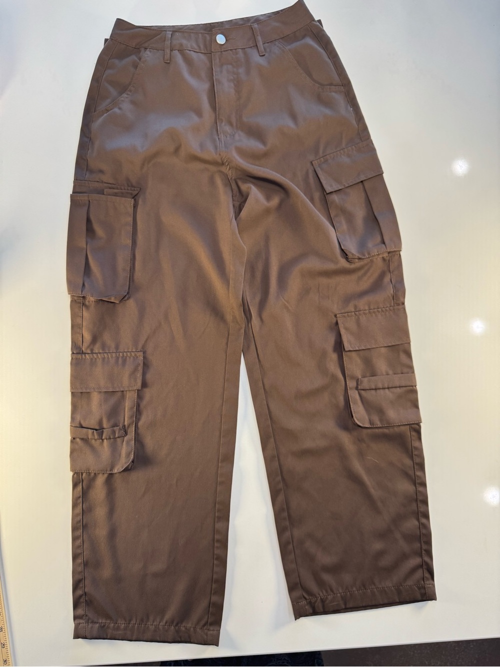 Women's Brown Cargo Pants with Multi-Pocket Utility Design